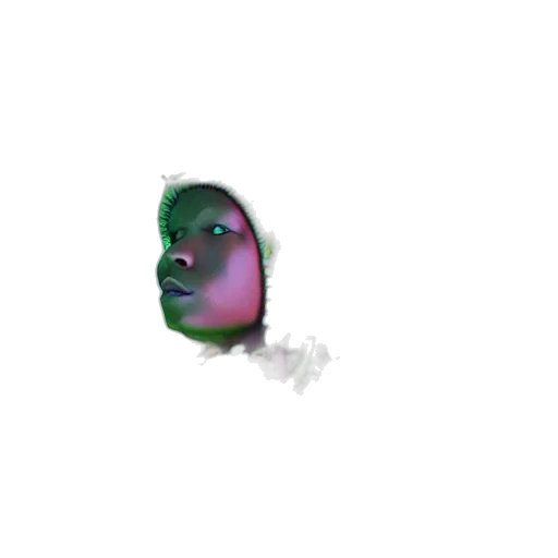 face, creature, mask, robot, vaporwave, 3d render, concept art, pixel art transparent PNG cut-out