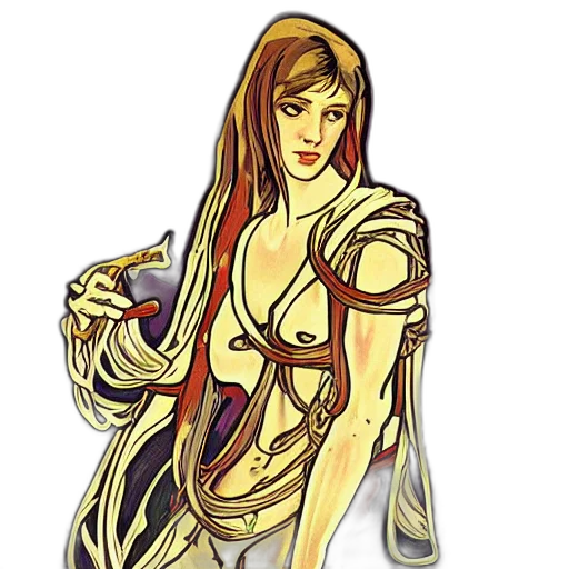 dress, jewelry, staff, concept art, pixel art, fantasy art, comic book art, golden transparent PNG cut-out