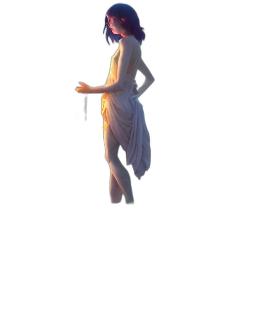 dress, staff, creature, animal, concept art, 3d render, fantasy art, pixel art transparent PNG cut-out