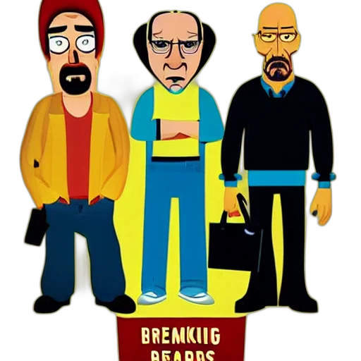 cartoon, comic book art, pixel art, concept art, breaking, bad, pixar, movie transparent PNG cut-out