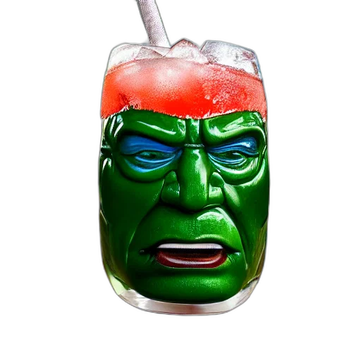 face, bottle, mask, food, vaporwave, 3d render, photorealistic, closeup transparent PNG cut-out