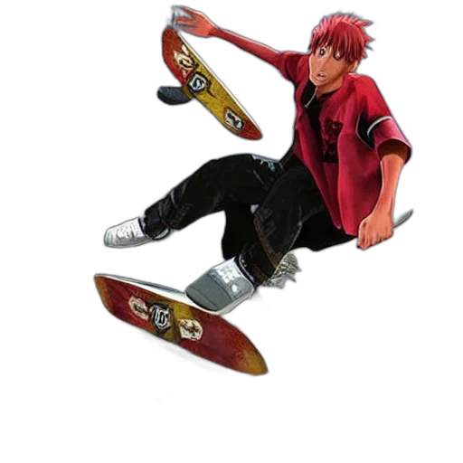 3d render, concept art, photorealistic, anime, tony, hawk, pro, hokage transparent PNG cut-out
