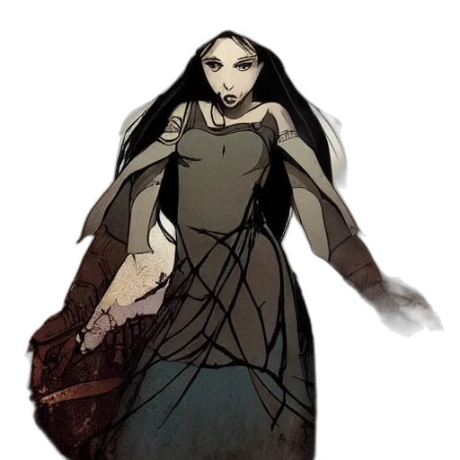 dress, staff, mask, creature, concept art, fantasy art, comic book art, pixel art transparent PNG cut-out