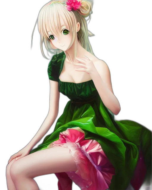 dress, flower, dragon, jewelry transparent PNG cut-out