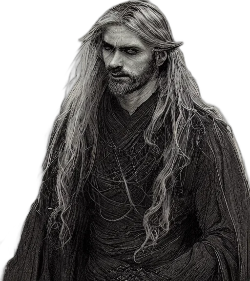 hair, staff, dragon, face transparent PNG cut-out
