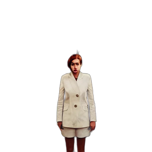 jacket, dress, staff, face, pixel art, concept art, 3d render, photorealistic transparent PNG cut-out
