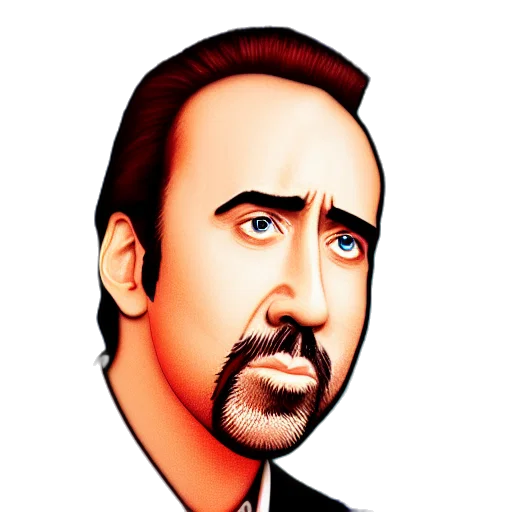 face, cartoon, comic book art, photorealistic transparent PNG cut-out