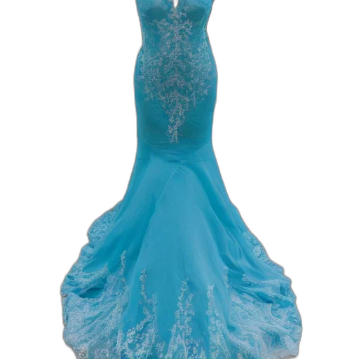 dress, blue, full, view, beautiful, detailed, ocean, inspired transparent PNG cut-out