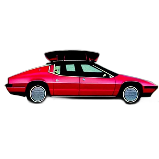 car, concept art, vaporwave, 3d render, photorealistic, tesla, retro, futurism transparent PNG cut-out