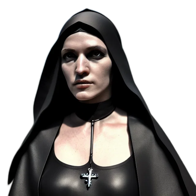 face, jewelry, staff, jacket, 3d render, concept art, photorealistic, fantasy art transparent PNG cut-out