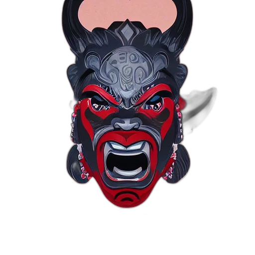 mask, face, concept art, 3d render transparent PNG cut-out