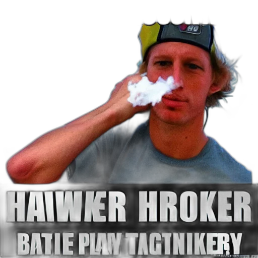 photorealistic, concept art, 3d render, tony, hawk, pro, smoker transparent PNG cut-out
