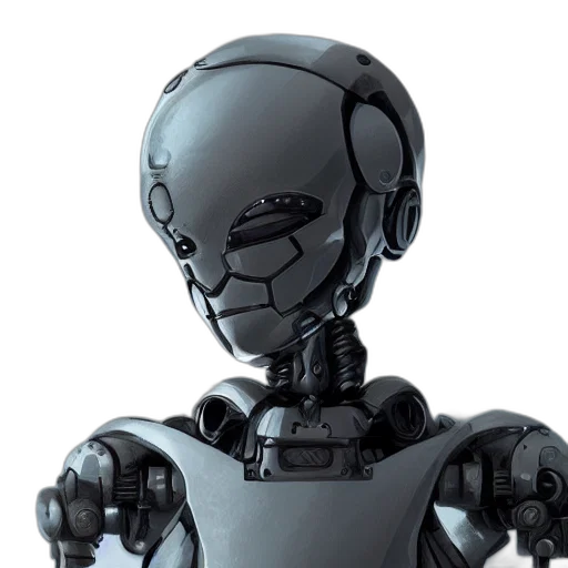 robot, 3d render, concept art, cyberpunk transparent PNG cut-out