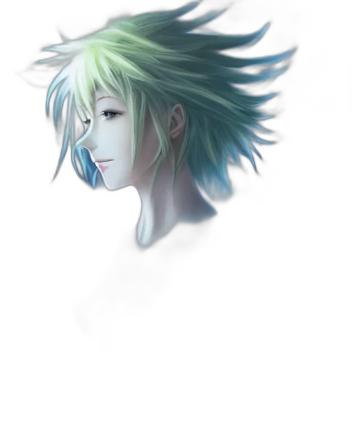 mask, hair, face, creature, anime, fantasy art, concept art, watercolor transparent PNG cut-out