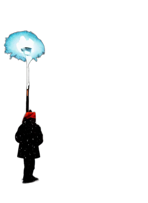 umbrella, hat, jacket, staff transparent PNG cut-out