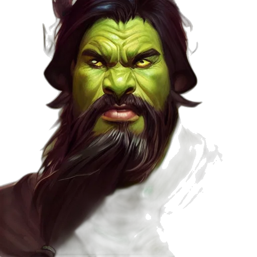face, mask, staff, fantasy art, concept art, photorealistic, comic book art, green transparent PNG cut-out