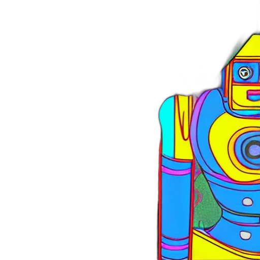 robot, jacket, face, weapon transparent PNG cut-out