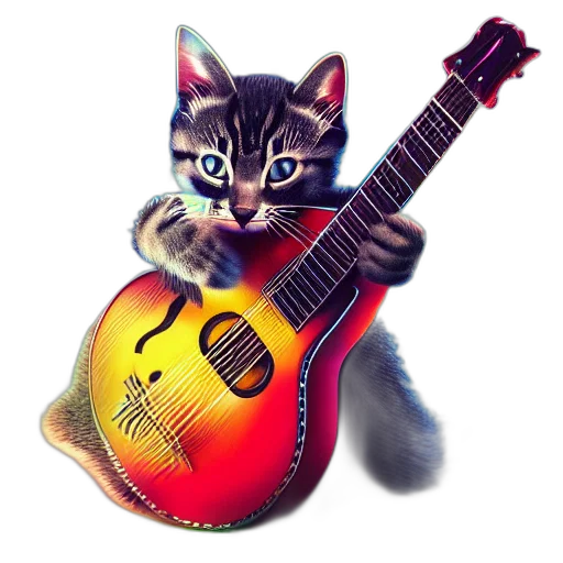 animal, photorealistic, pixel art, cartoon, fantasy art, baby, cat, playing transparent PNG cut-out