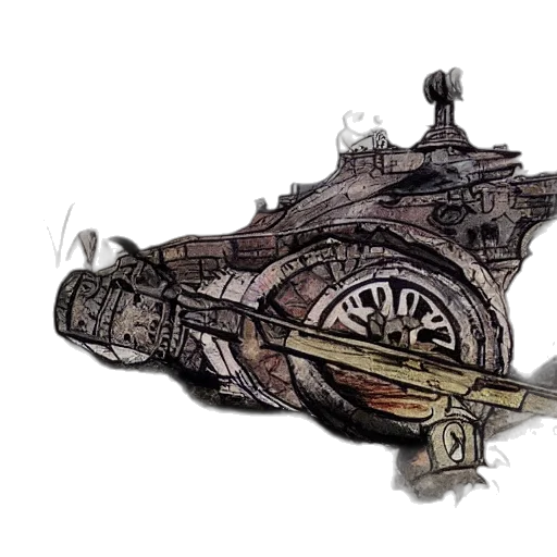 weapon, car, sword, concept art, fantasy art, watercolor, photorealistic, beautiful transparent PNG cut-out