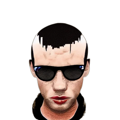 face, mask, hair, jacket transparent PNG cut-out