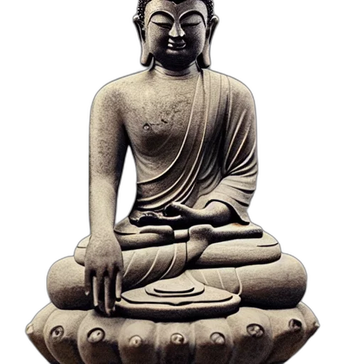 staff, face, mask, jewelry, photorealistic, 3d render, concept art, buddha transparent PNG cut-out