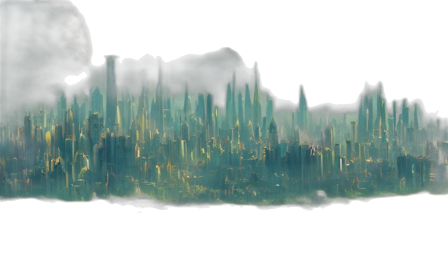 concept art, watercolor, fantasy art, cyberpunk, fog, outer space, city street, rain transparent PNG cut-out
