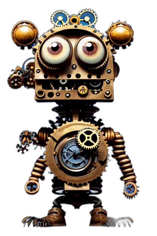 robot, staff, concept art, 3d render, cartoon, photorealistic, tiny, cute transparent PNG cut-out