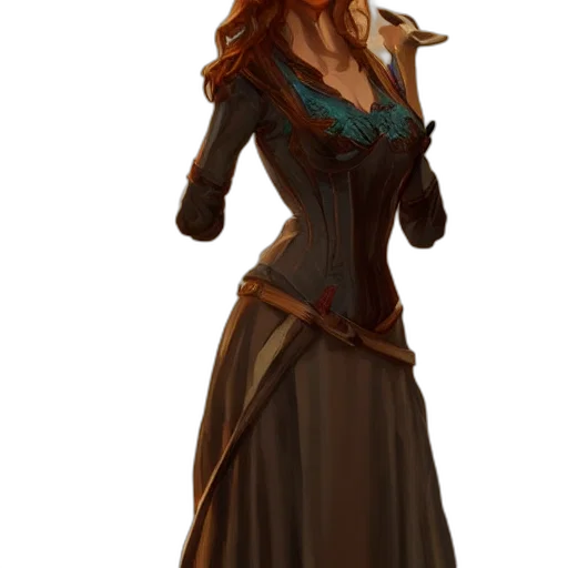 dress, staff, concept art, fantasy art transparent PNG cut-out