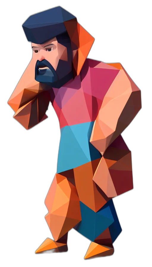 robot, face, creature, animal, pixel art, 3d render, concept art, cartoon transparent PNG cut-out