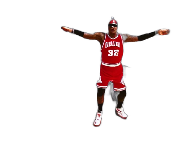 3d render, concept art, dennis, rodman transparent PNG cut-out