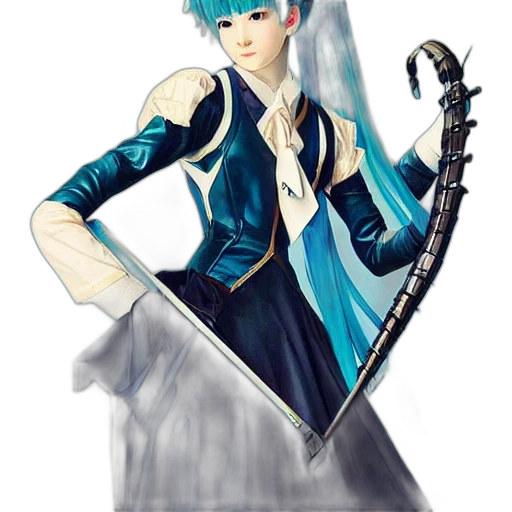 sword, staff, weapon, dragon, concept art, fantasy art, watercolor, anime transparent PNG cut-out