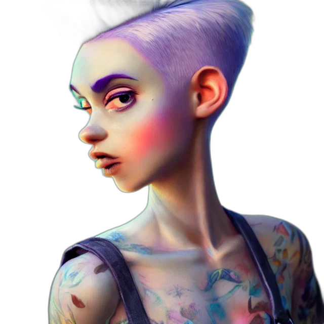 face, robot, fantasy art, concept art, photorealistic, cyberpunk, outer space, pastel transparent PNG cut-out