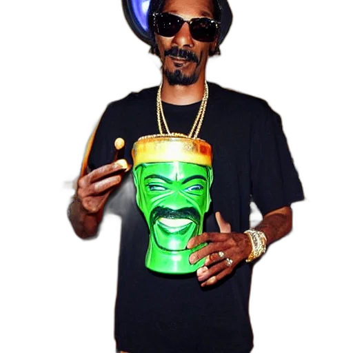 mask, hat, snoop, dogg, trader, vic, bar, holding transparent PNG cut-out