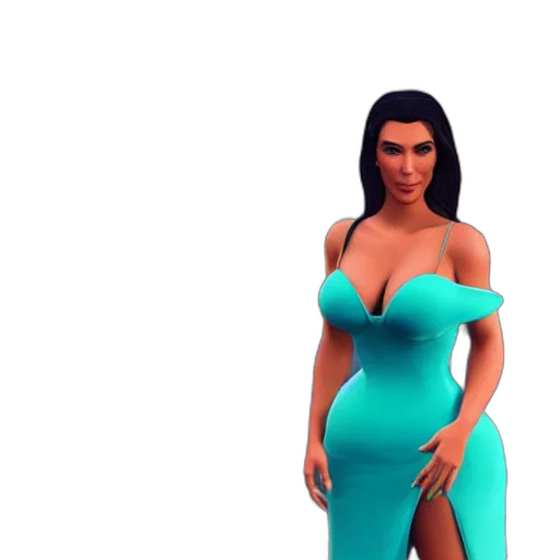 dress, 3d render, cartoon, concept art transparent PNG cut-out