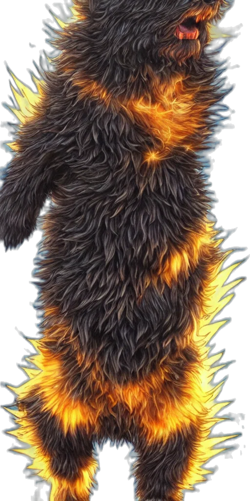 hair, creature, animal, dragon, 3d render, concept art, photorealistic, fantasy art transparent PNG cut-out