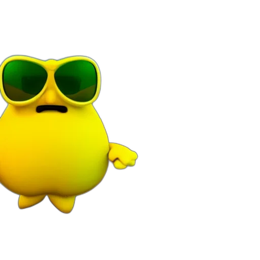 animal, staff, creature, 3d render, concept art, render, chibi, lemon transparent PNG cut-out