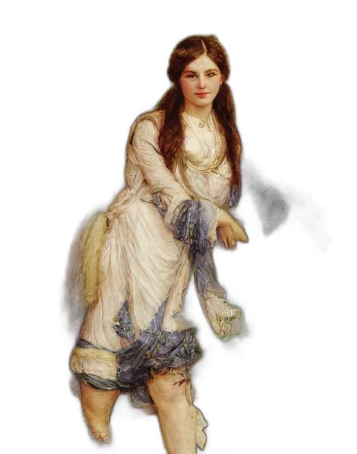 dress, staff, jewelry, face transparent PNG cut-out