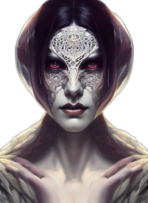 mask, face, creature, fantasy art, concept art, photorealistic, comic book art, outer space transparent PNG cut-out