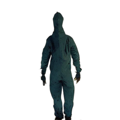jacket, creature, mask, staff transparent PNG cut-out