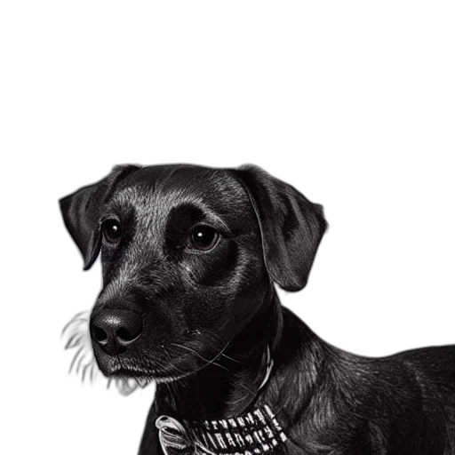 animal, staff, face, jewelry, photorealistic, 3d render, dog, leonardo transparent PNG cut-out