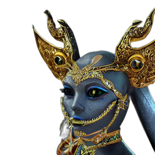 mask, jewelry, staff, crown, fantasy art, concept art, 3d render, photorealistic transparent PNG cut-out