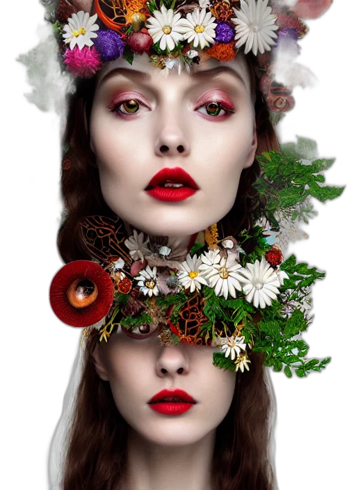 crown, jewelry, face, flower transparent PNG cut-out