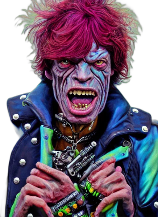 jacket, face, creature, staff transparent PNG cut-out