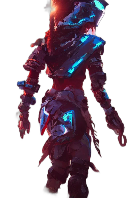 sword, staff, weapon, creature, concept art, cyberpunk, fantasy art, 3d render transparent PNG cut-out