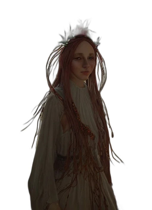 crown, staff, hair, dress transparent PNG cut-out