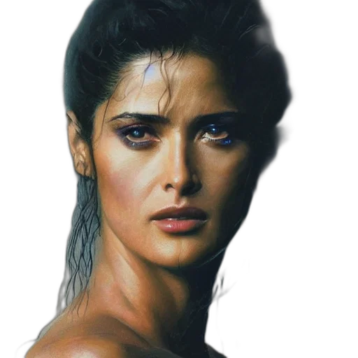 face, hair, jewelry, mask, photorealistic, oil painting, pencil sketch, concept art transparent PNG cut-out