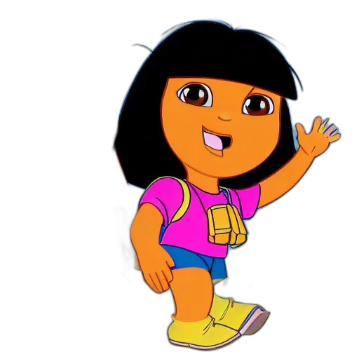 dress, animal, creature, cartoon, 3d render, concept art, anime, dora transparent PNG cut-out