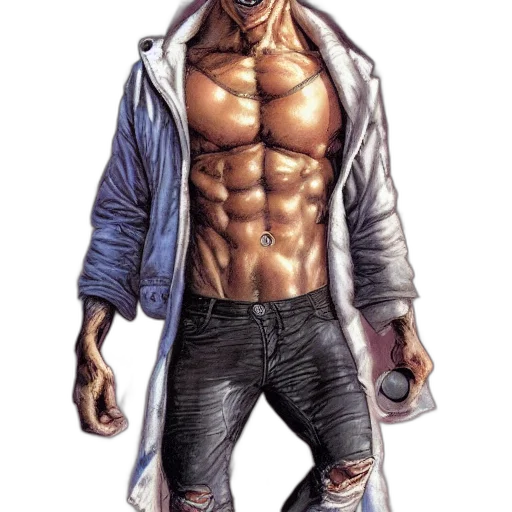 jacket, comic book art, concept art, cyberpunk transparent PNG cut-out