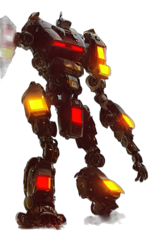 robot, weapon, staff, creature transparent PNG cut-out