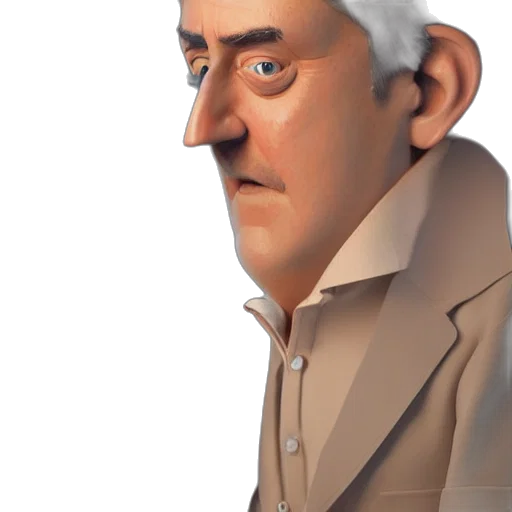 face, jacket, staff, robot, 3d render, concept art, cartoon, photorealistic transparent PNG cut-out